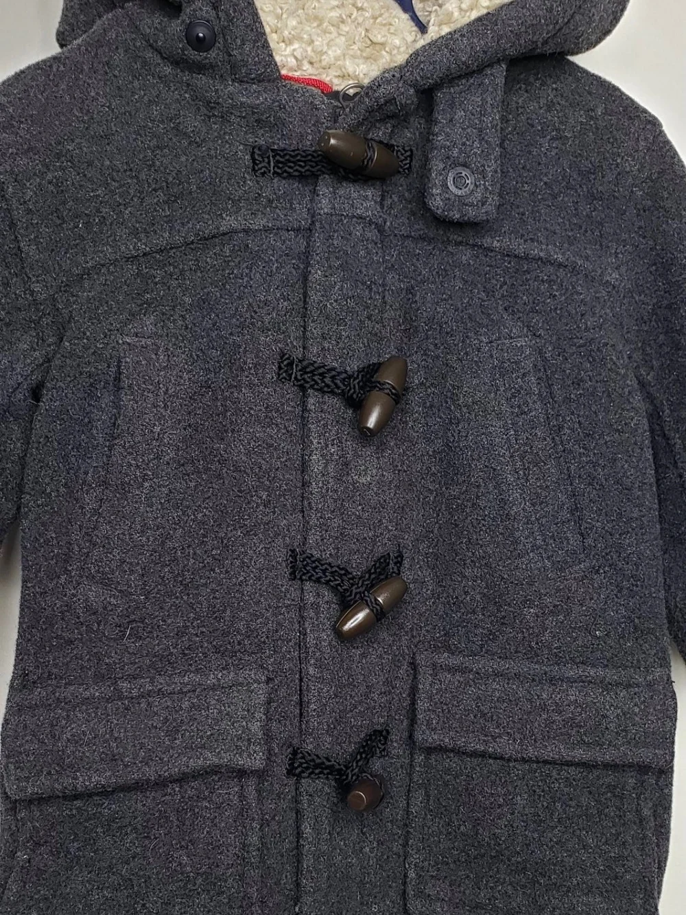 GAP Kids Charcoal Gray Hooded Toggle Pea Coat Size 18-24 Months